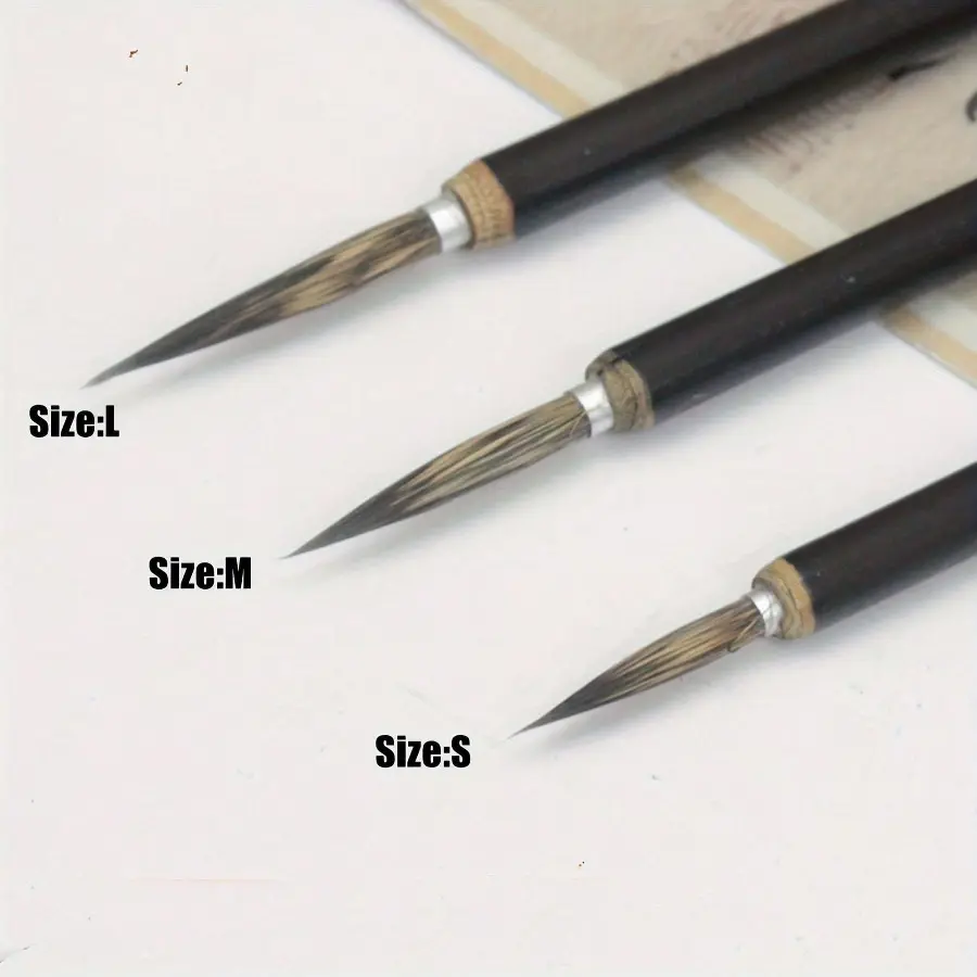 3PCS Hook Line Paint Brush Set, Chinese Calligraphy Brush, Art Oil Painting Drawing Brush