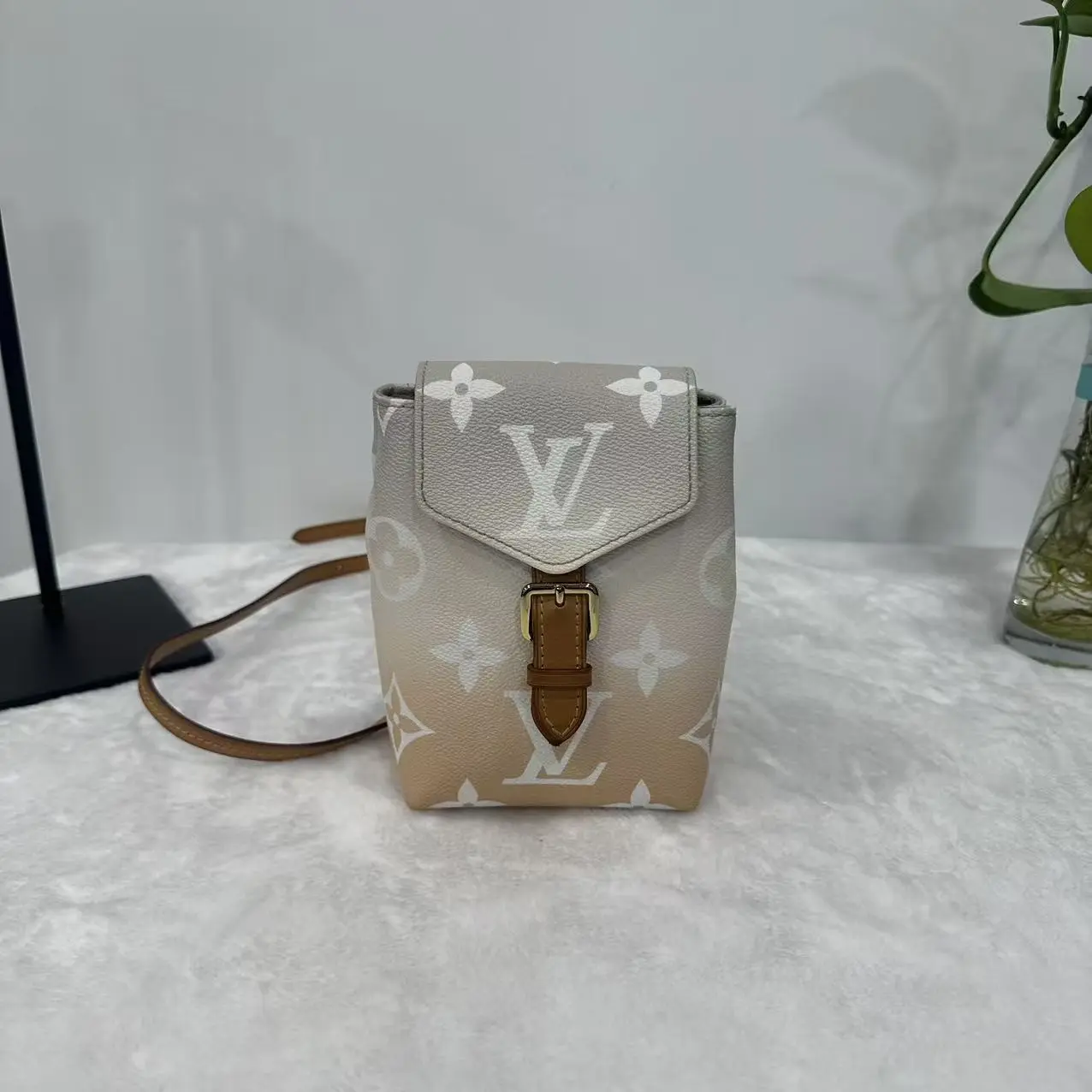 Pre-owned Louis Vuitton Monogram By The Pool Gradient Tiny Backpack Zip Closure, Adjustable Shoulder Strap, Crossbody Bag (X012 26.06.03) Backpacks, Crossbody Bags
