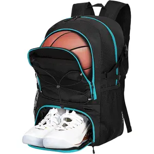 30L  Backpack with Ball Compartment & Ventilated Shoe Pocket,Basketball Soccer Bag for Youth Boys Girls