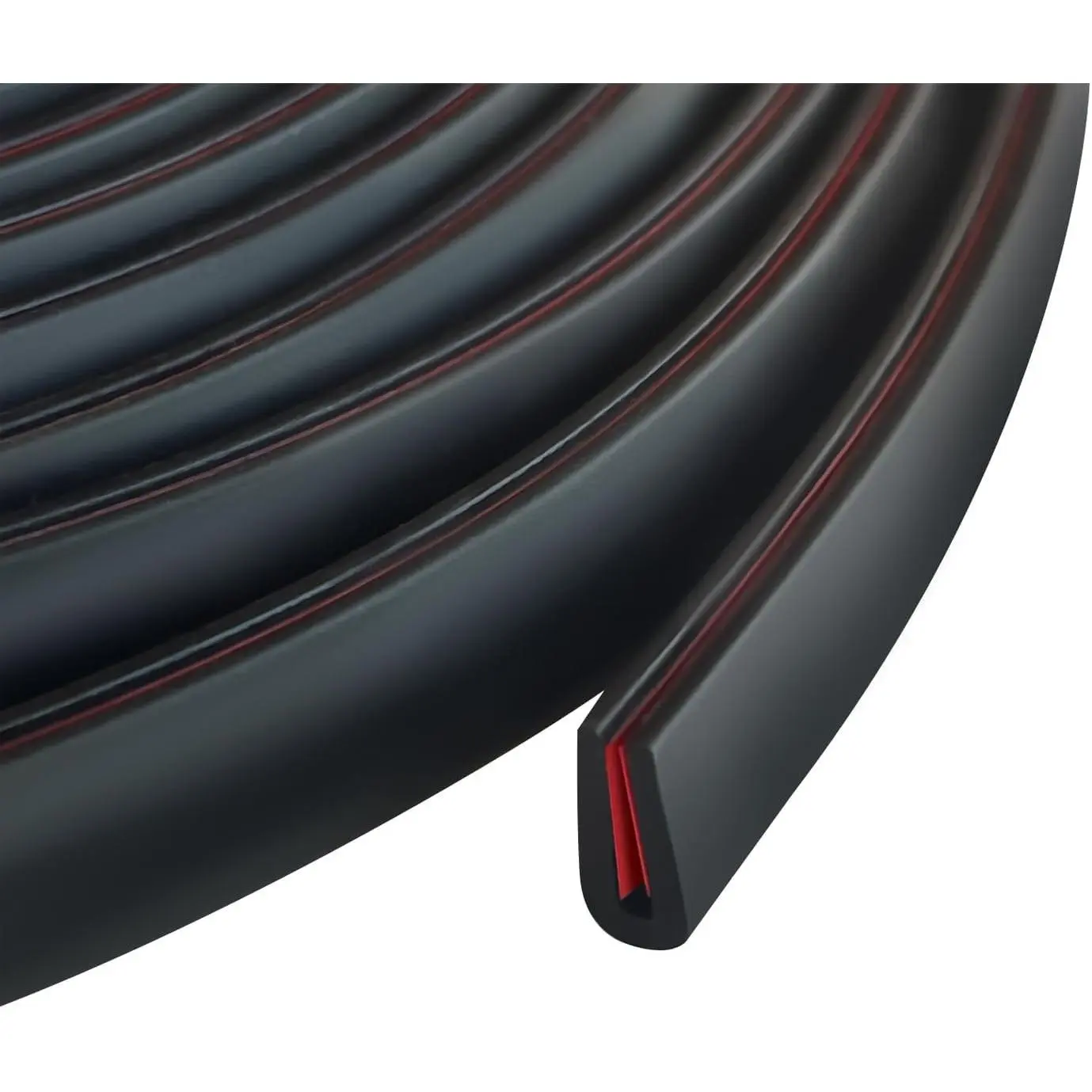 Edge Trim, 1/16" Rubber Edge Trim, Flexible Self Adhesive U Channel Edge Guards, Edge Protector for Sharp Edge, Sheet Metal and Car Doors, Peel and Stick Auto Door Guard, Black Color, 10Ft