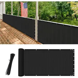 6' x 50' Heavy Duty  Screen Fence, 90% Blockage Mesh Shade Net Cover for Garden, Wall, Chain Link Fence (Black, 6' x 50')
