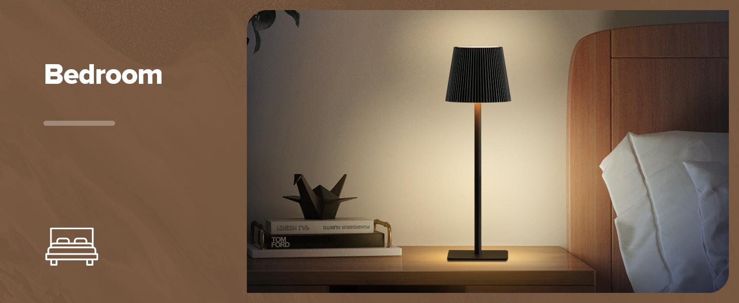 ( Black)Cordless Table Lamp LED Desk lamp,5000mAh Rechargeable Touch Night Light Wireless Minimalist Design for/Restaurant/Bedroom/Bars/Outdoor Party/Camping/Coffee Shop