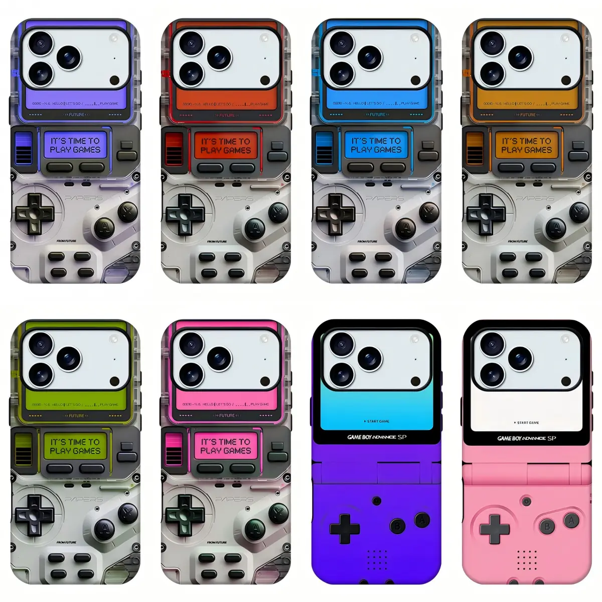 Retro Game Boy Handheld Game Console Print Phone Case, 90s Nostalgic Gaming Multicolor Shockproof Gamer Trendy Street Phone Shell for iPhone11 12 13 14 15 16 17pro max and Samsung S21-S26 .Perfect for Her/HimGirly Phone Caseslovely gift