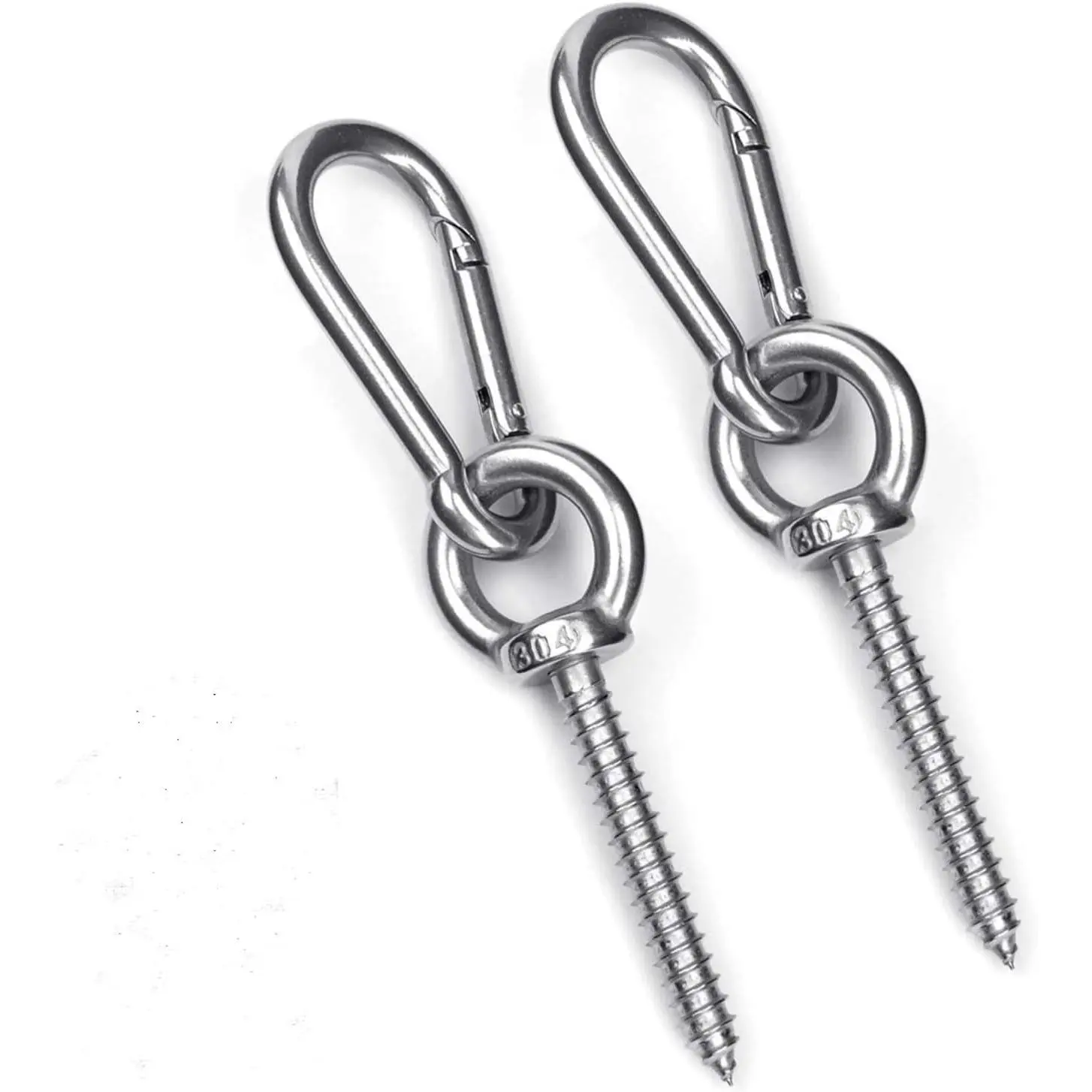 Hammock Hanging Kit, Load Capacity 1400 LBS, Stainless Steel Hooks Heavy Duty Carabiner Set for Hammock Yoga Swing Chair Hook for Indoor, Outdoor, Wall, Trees, Porch