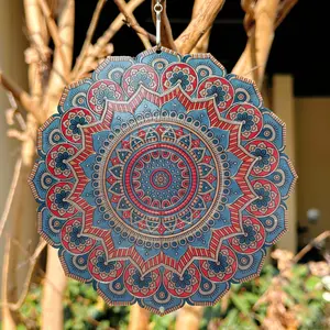 Stainless Steel 3D Mandala Wind Chime, Rotating Hanging Ornament for Yard, Garden & Home