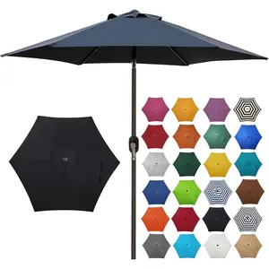 2026 Home & Living7.5 ft Patio Umbrella, Yard Umbrella, Outdoor Market Umbrella with Push Button Tilt Crank (Black)