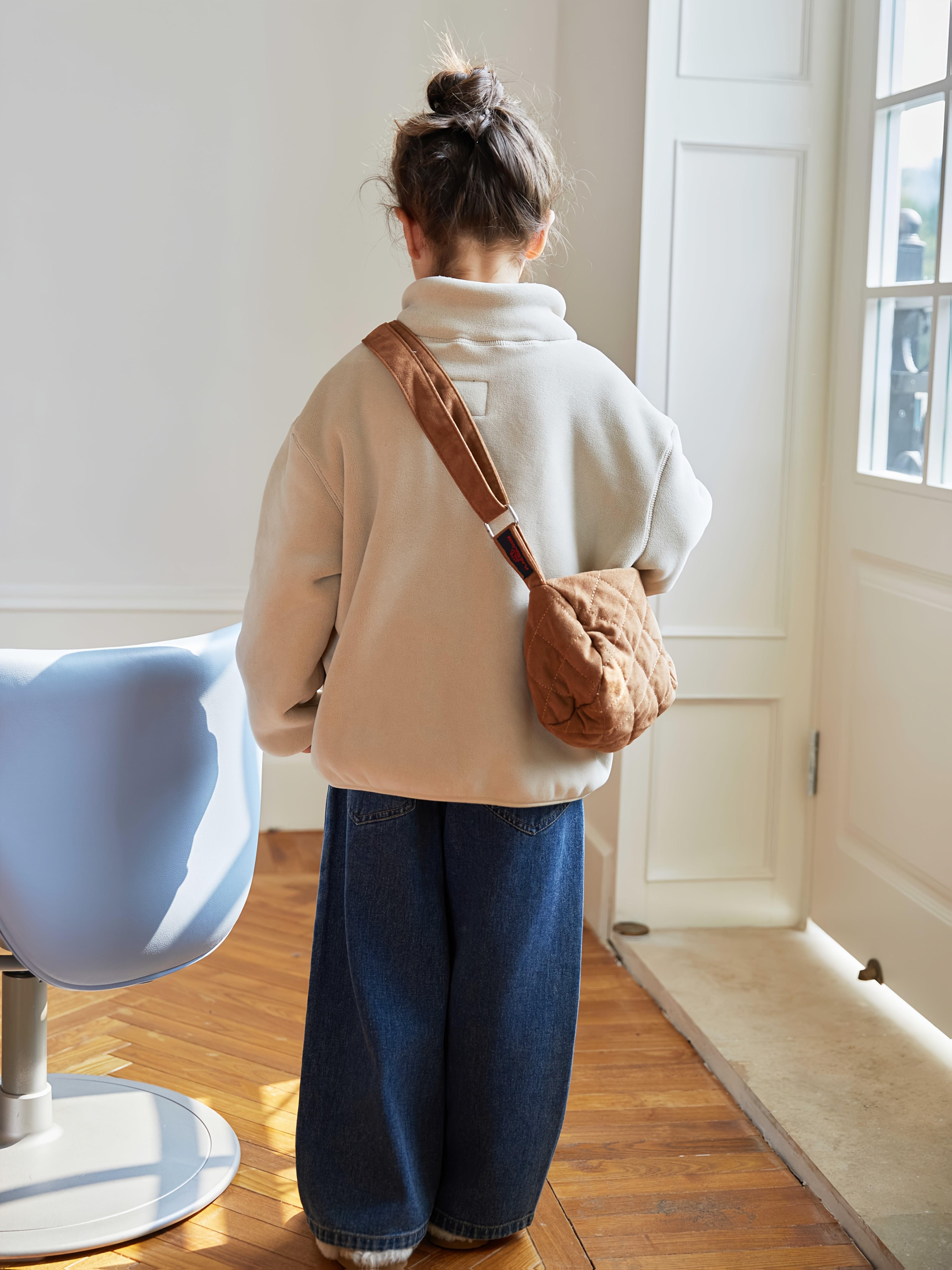 Girls' & Teens' Reversible Zip-Up Coat - Dual-Sided Winter Jacket, Full-Zip Front Closure, Stand Collar, Loose Fit Outerwear for School, Everyday & Formal Events - Easy-Care Polyester Lining, School Jacket, Stylish Pockets, Durable Construction, Fleece Li