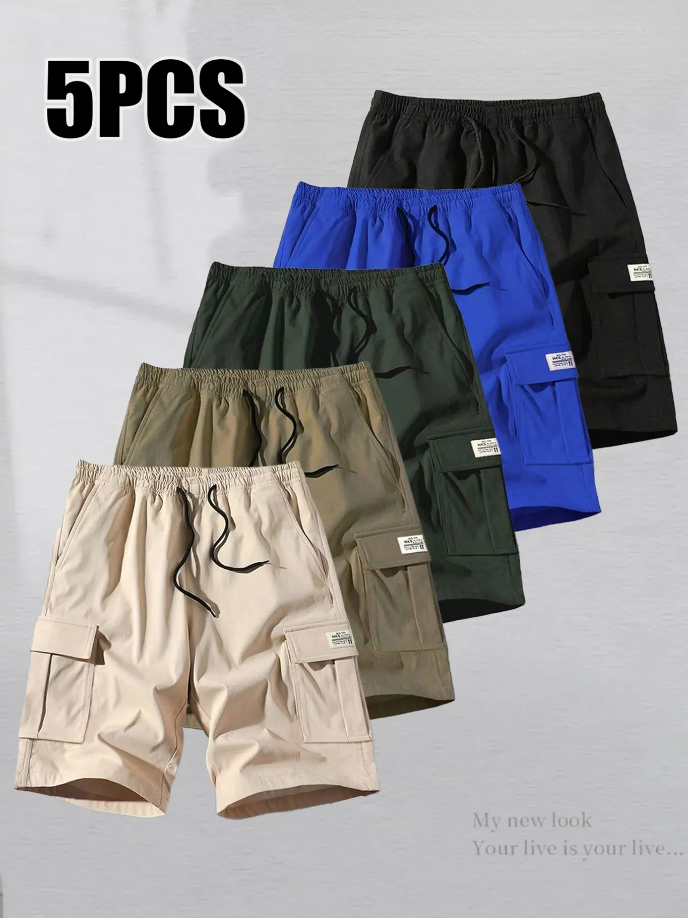 Men's Summer Lightweight Multi-Pocket Casual Work Pants, Simple Fashion Outdoor Five-Panel Shorts, Comfortable and Stylish