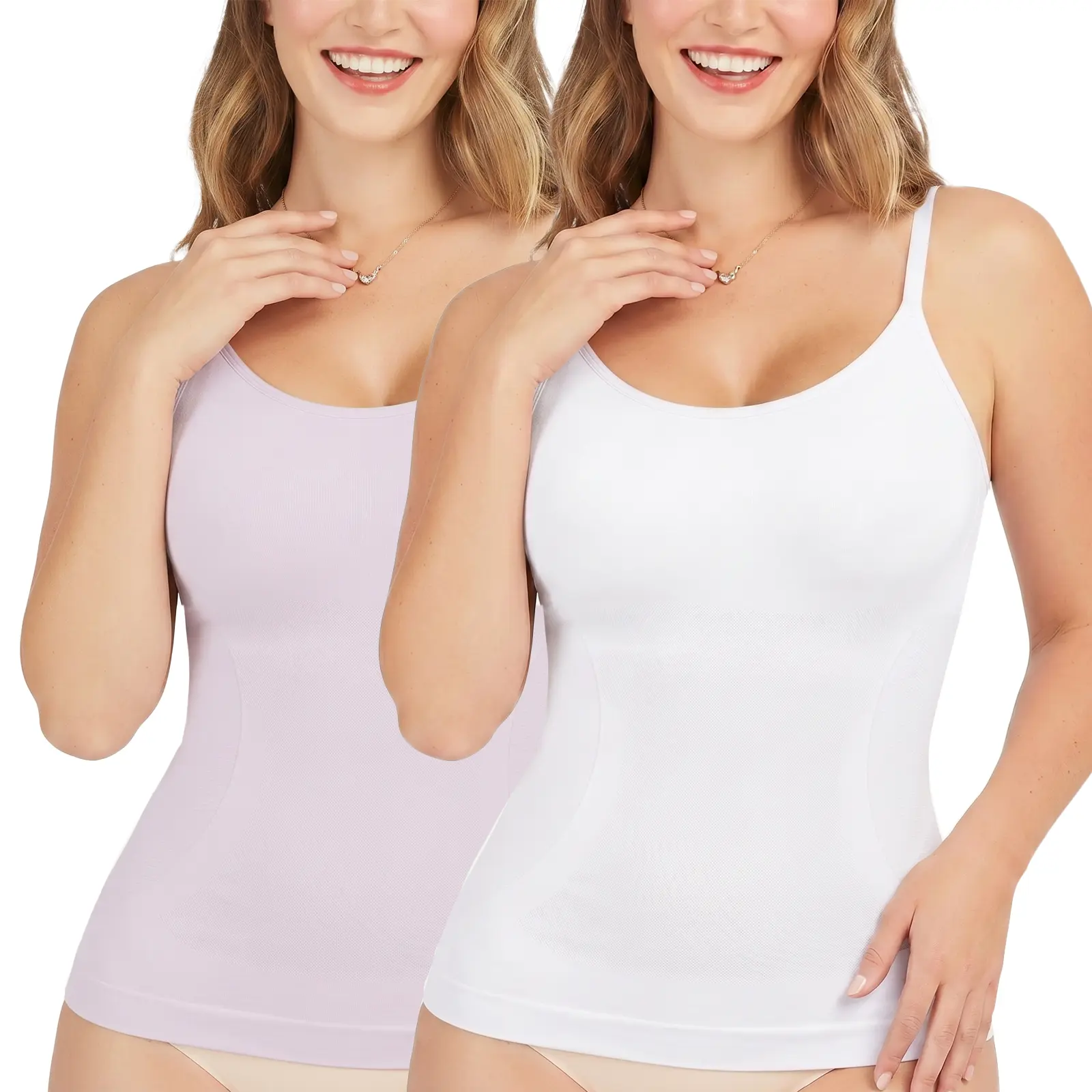 Women's Adjustable Strap Seamless Camisole Vest - Smooth, Stretchy, Comfortable Fabric, Gentle Compression Support Tank for Casual Layering, Outing
