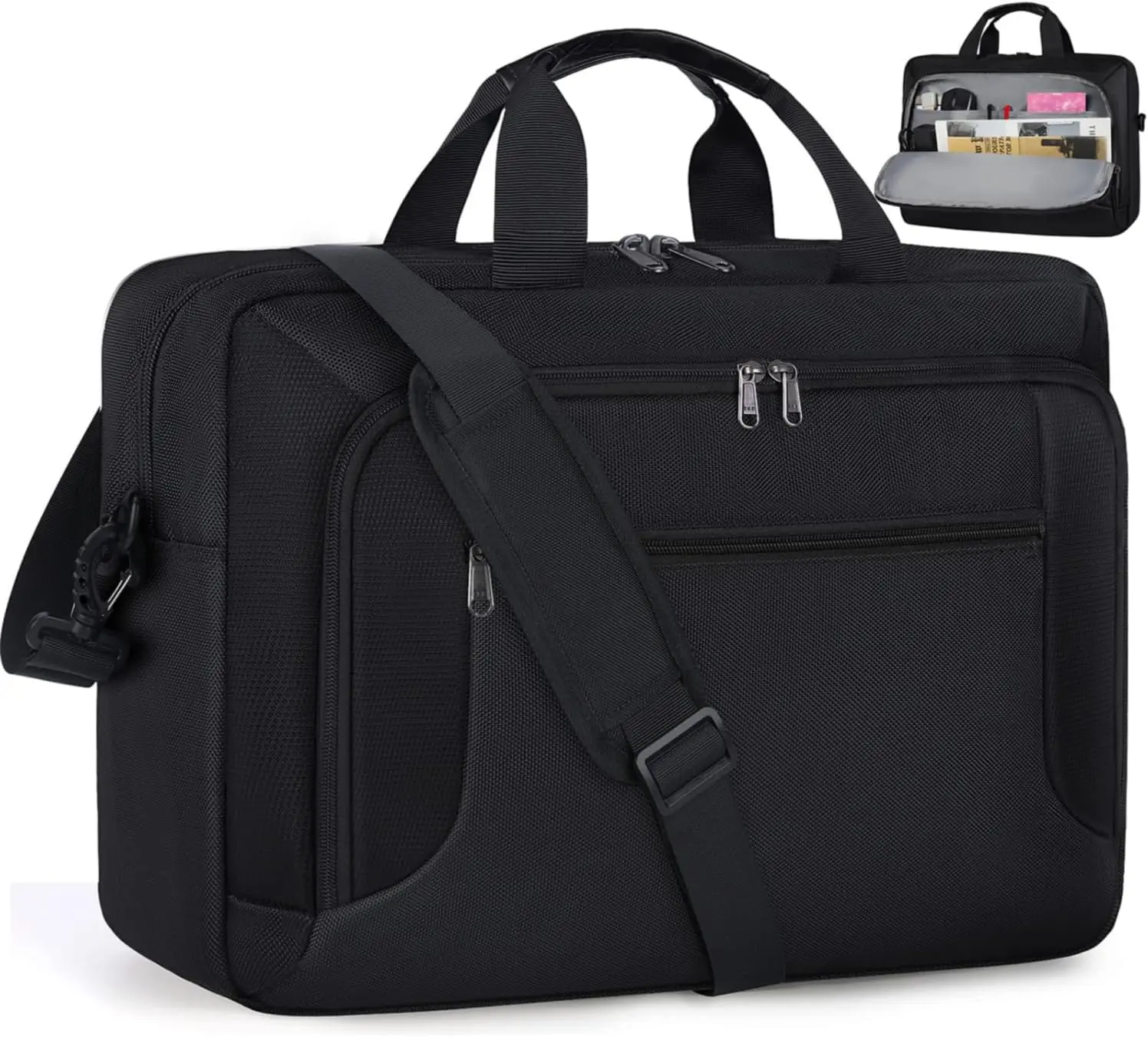 Laptop bag 17.3inch Laptop briefcase Large capacity waterproof laptop bag Unisex business office computer bag 17inch Adjustable shoulder strap crossbody bag