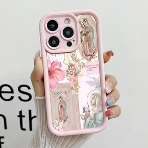 Virgin Mary Pattern Customized Soft TPU Silicone Phone Case - Full Protection, Shockproof Cover Compatible with iPhone 17 E, 16, 15 Plus, 14, 13, 12, 11 Pro Max