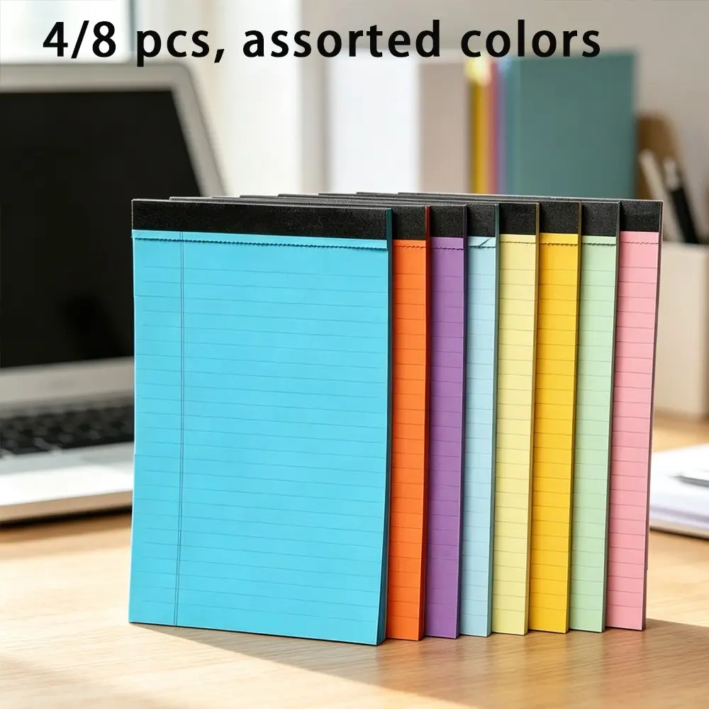 4/8pcs Colorful Random Notebook, 8in*5in College Grid Paper Notebook, 40 Sheets Thick Writing Pad, Tear-Off Line Notebook, School & Office Supplies, Student Essentials, School Notebooks