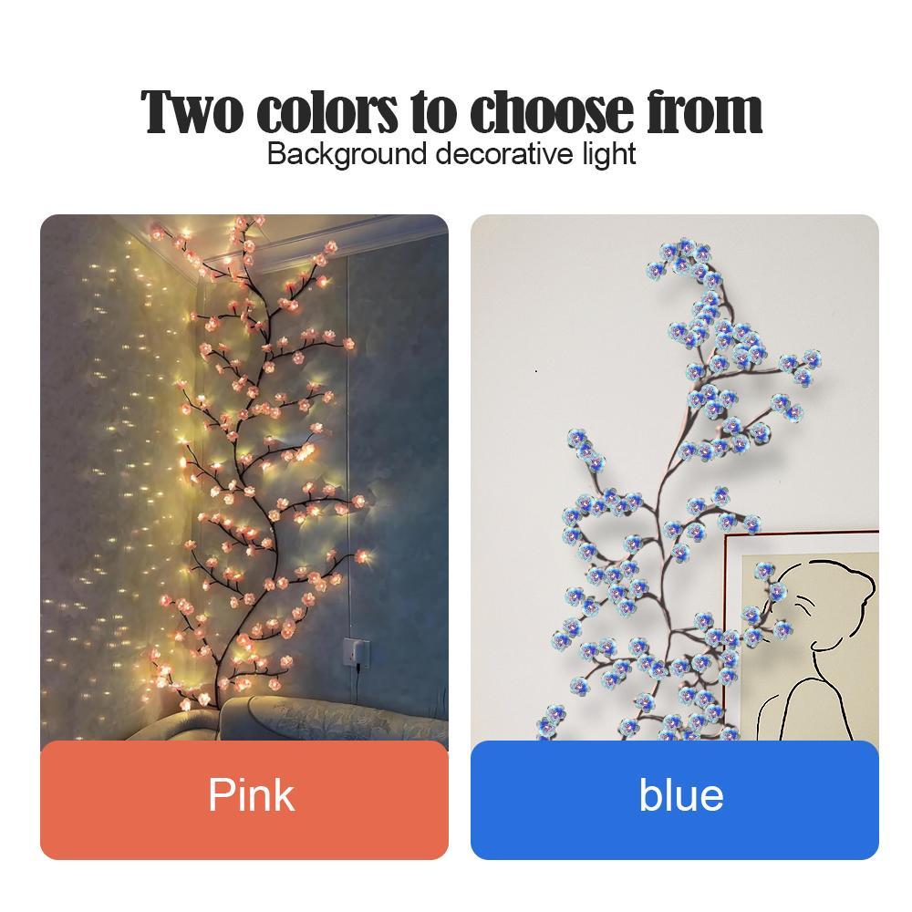 USB Powered 96-LED Artificial Magic Cherry Blossom Branch Light, 8-Lighting Modes, Flexible DIY Decorative Rattan Light for Home, Outdoor, Garden, Lawn Decoration