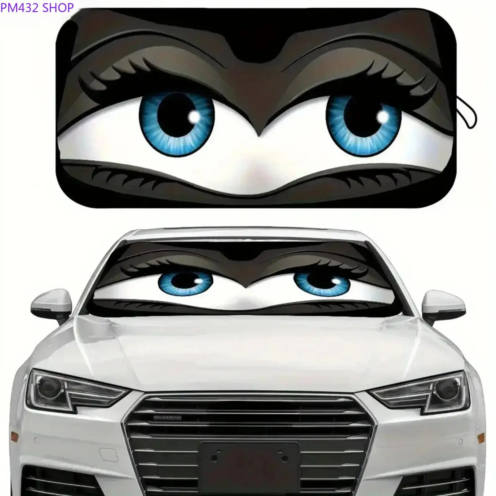 Cartoon Foldable Car Windshield Sunshade, UV Blocking Front Window Sun Shade, Easy Install Auto Accessory Fits Most Cars and SUVs