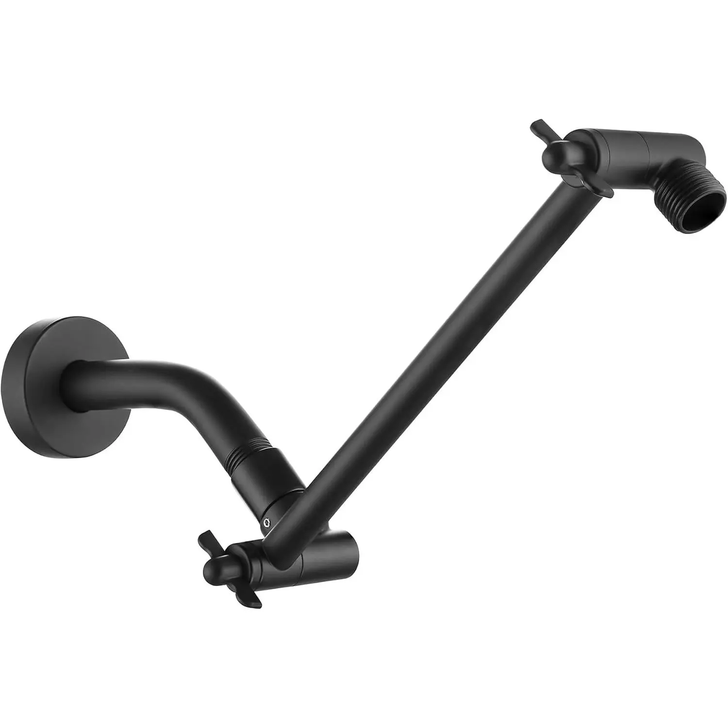 10 Inch Matte Black Adjustable Shower Extension Arm for Rain Showerheads, Universal Fit, Solid Brass Universal Connector, Easy to Install, Home Bath
