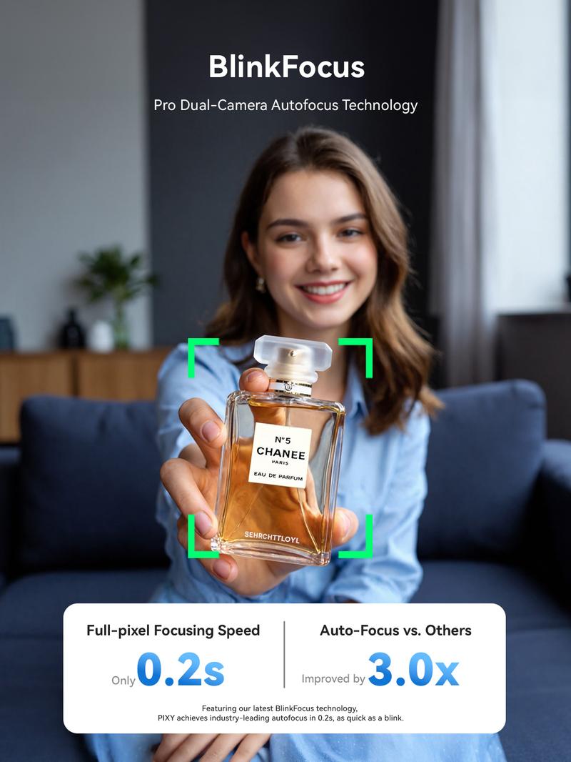 EMEET PIXY Dual-Camera AI-Powered PTZ Camera 4K for Gift, AI Tracking for Switch 2 camera, PDAF&AI Autofocus 0.2s, 1/2.55'' Sensor, 3 Mics, Privacy Mode, Gesture Control, 4K Webcam for Streaming/Gaming and OBS/Twitch/Switch 2, TikTokShopBlackFriday