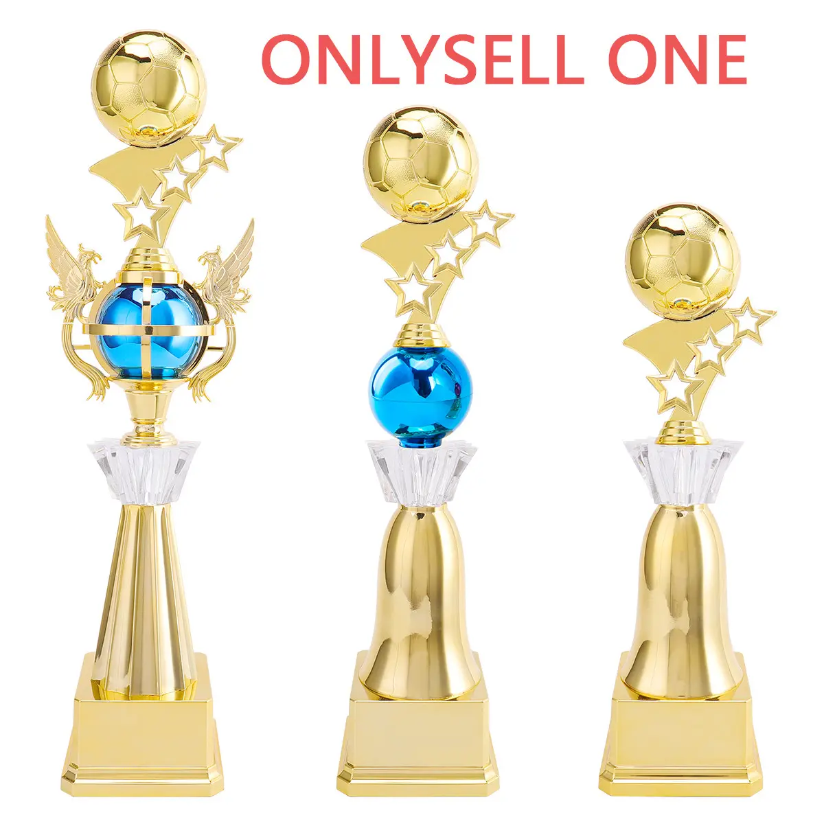 Golden Trophy Decoration, Trophy Award, Soccer Trophy for Football Matches, Elegant Design for Company, Community, School Events, Home Decor, Gift Idea