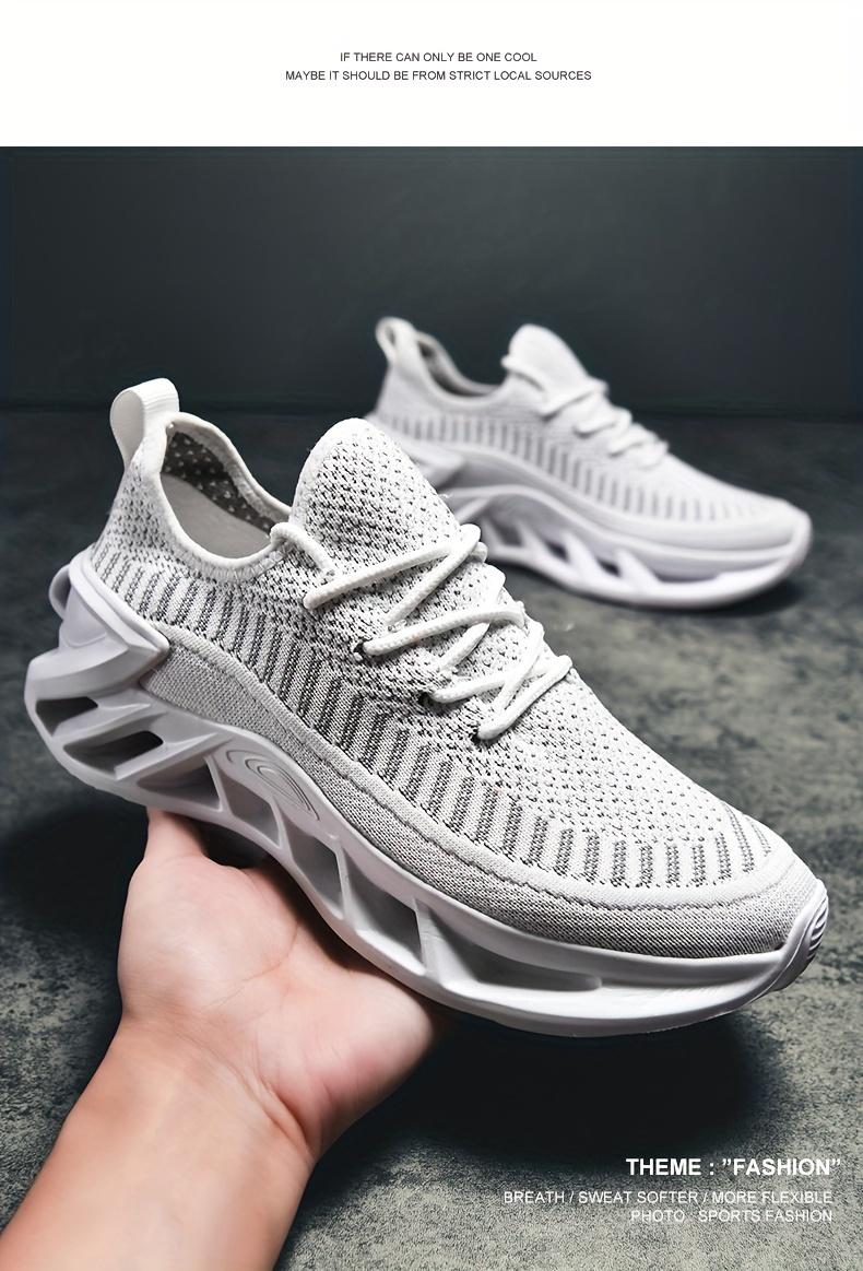 Lightweight hollowed-out cable knit platform casual shoes, Flyknit breathable unisex running shoes, lightweight casual tennis shoes comfortable ankle sock shoes, non-itness shoes breathable mesh men's walking sneakers, foam running basketball shoes.