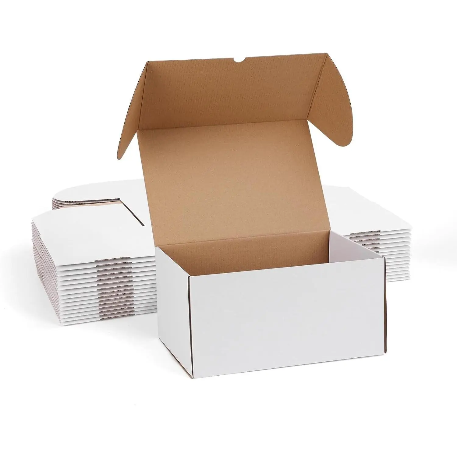 12x8x6 White Shipping Boxes Set of 15, Corrugated Cardboard Mailer Boxes for Packaging Small Business Mailing Gifts