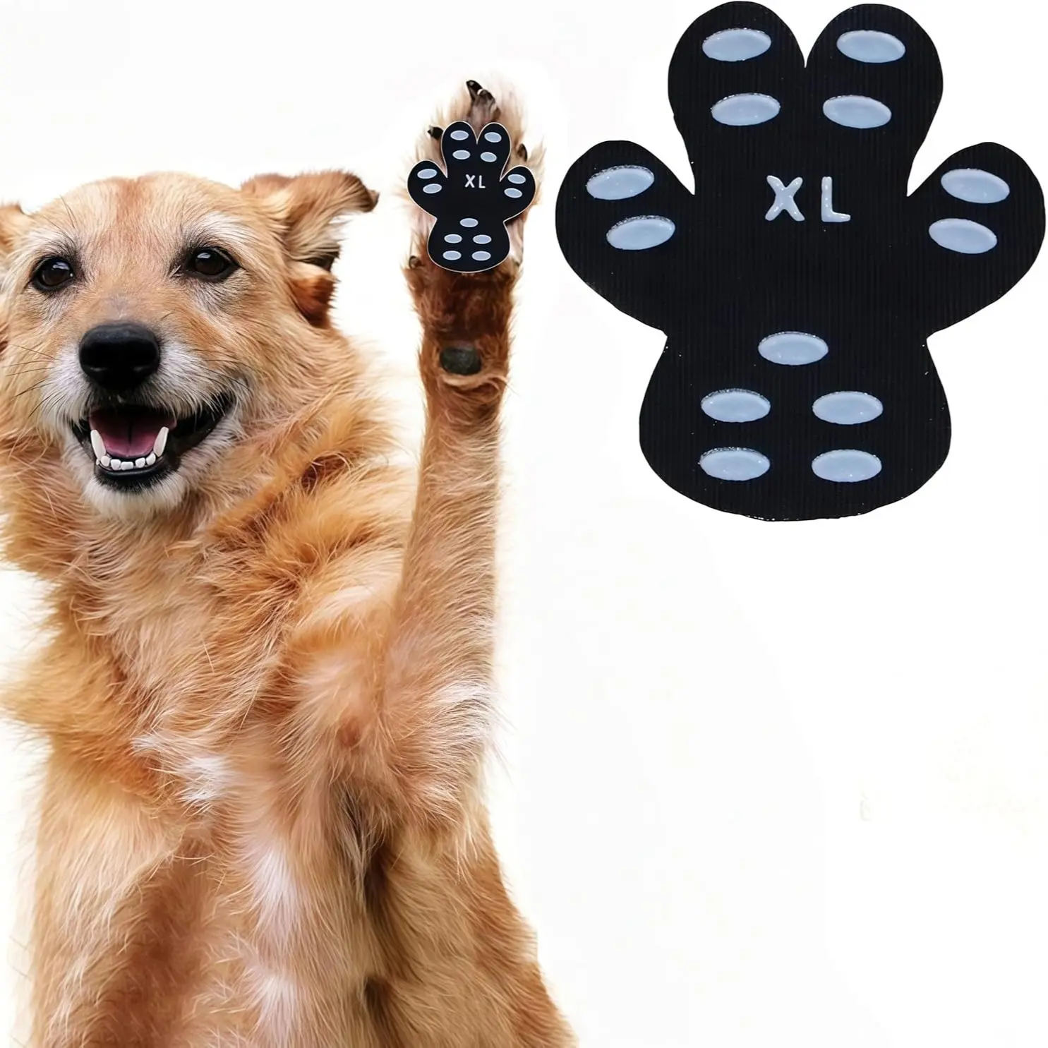 4pc Dog Paw Protector Anti-Slip Pads,Toe Grips for Senior Dogs,Paw Grips Traction Pads for Slippery Hardwood Floors,Essentials for Senior Dogs,XL Black