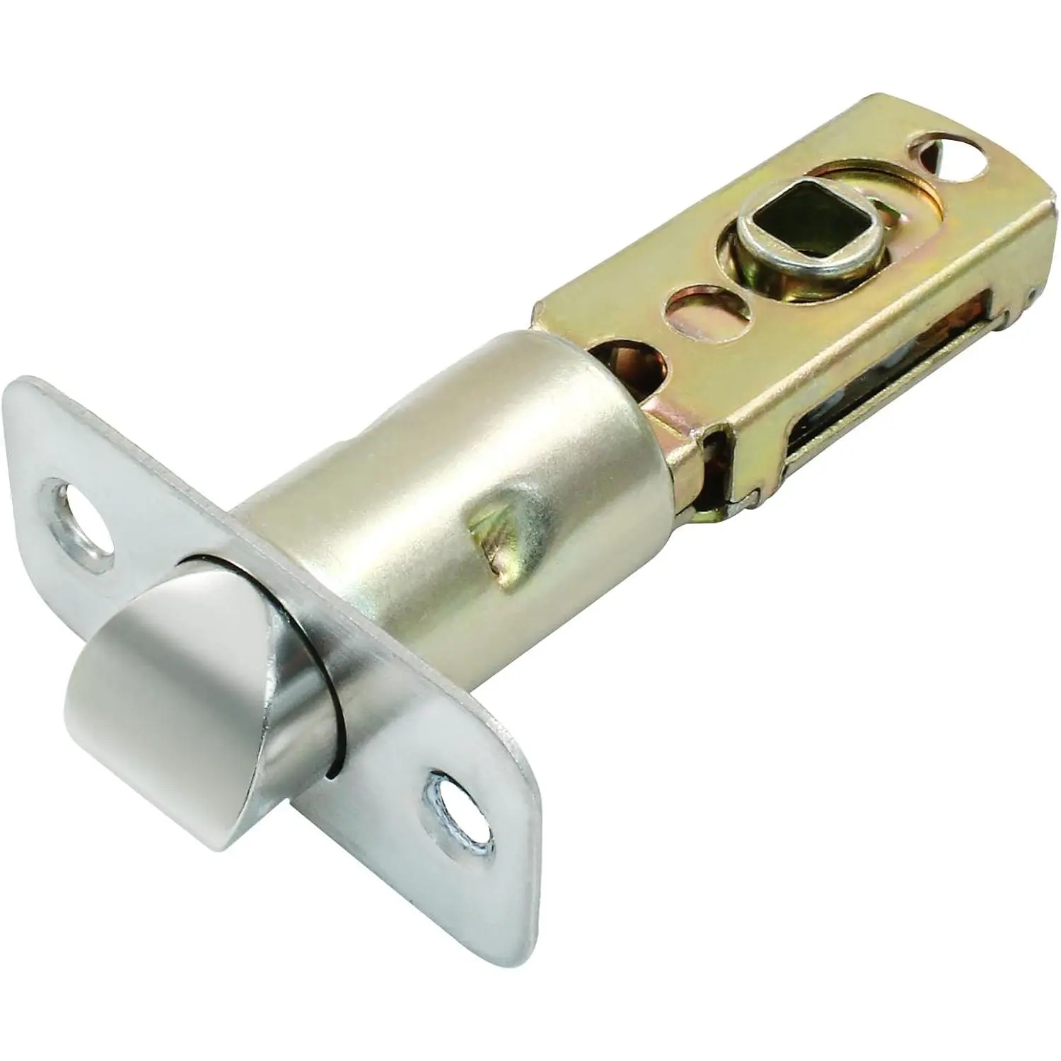 Tubular Mortice Latch, Passage Door Latch, Adjustable Square Latch Size 60/70mm,  Entry Latch for Lever Door Handles, Internal Door Handles