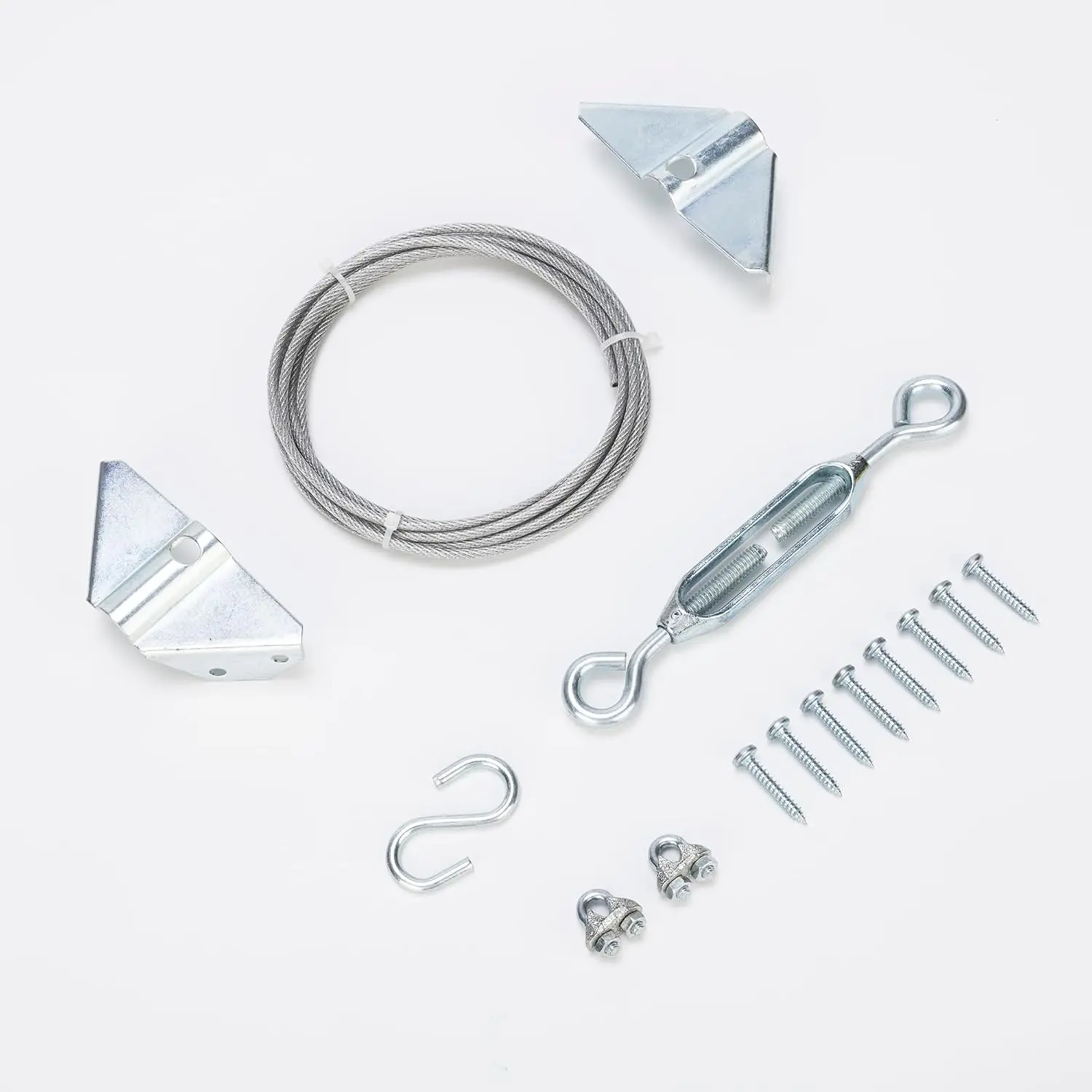 Anti Sag Gate Kit, Gate Hardware Prevents Sagging, Gate Anti Sag Hardware for Wooden Fence Features Steel  and Adjustable Turnbuckle to Support, Fence Tensioner  Kits, Sliver, 1 Pack
