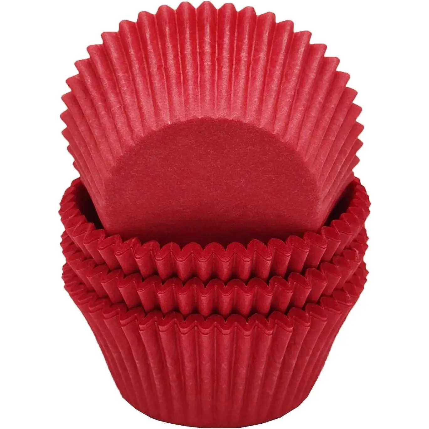 Premium Red Greaseproof Cupcake Liners, Standard Size Muffin Baking Paper Cups, 100 Count