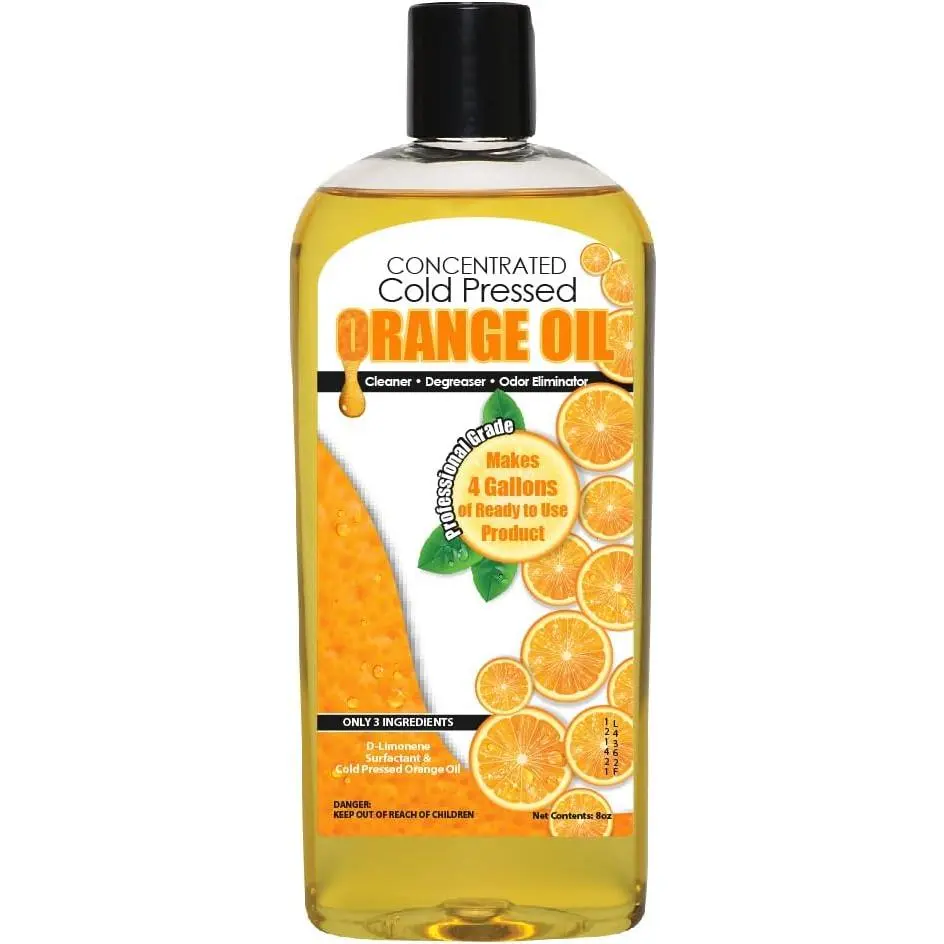 Cold Pressed Orange Oil Concentrate | 8-ounce Professional Grade -Purpose Citrus Cleaner, Degreaser &  Odor  Blend | Dilutes to 4 Gallons of Finished Product |  and Outdoor Use