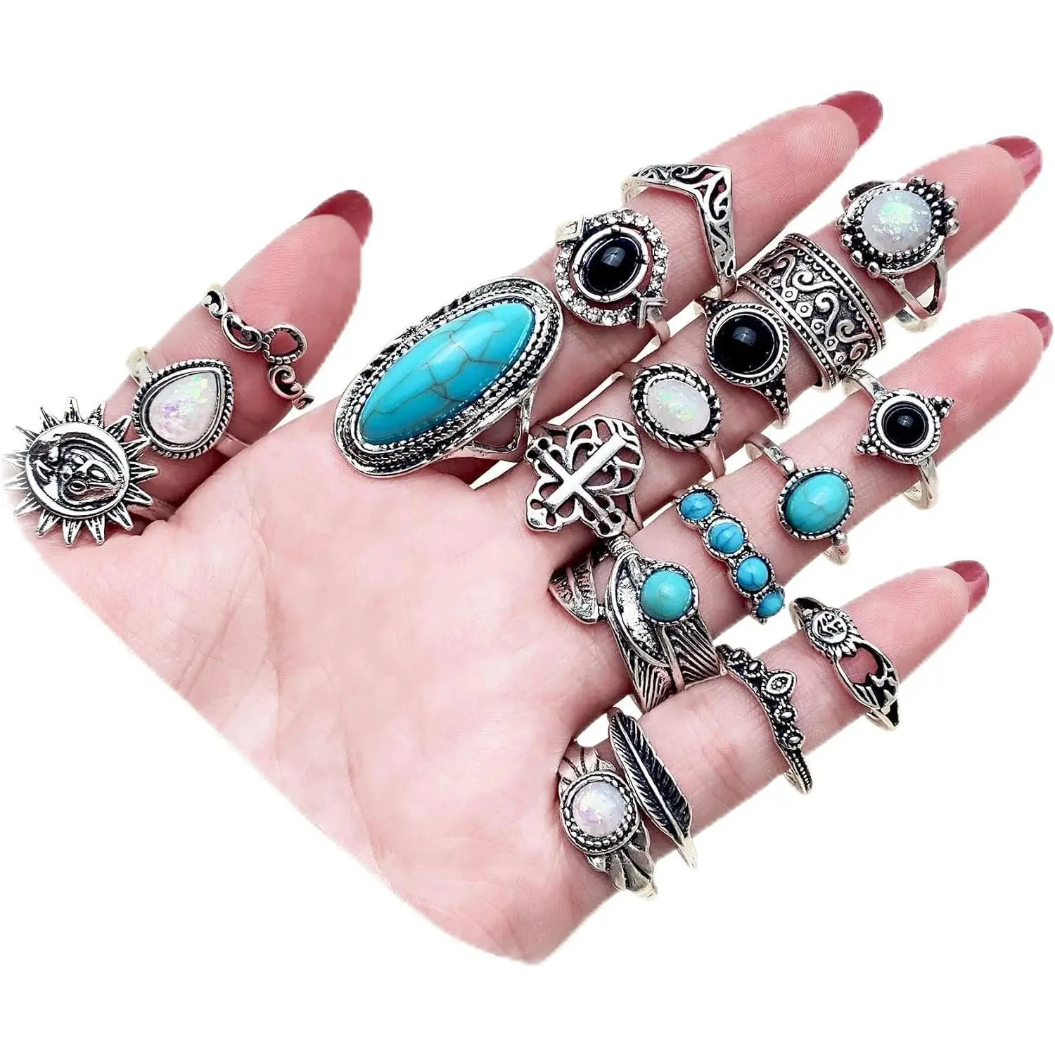 Knuckle Rings Set for Women Men, Chunky Boho Rings