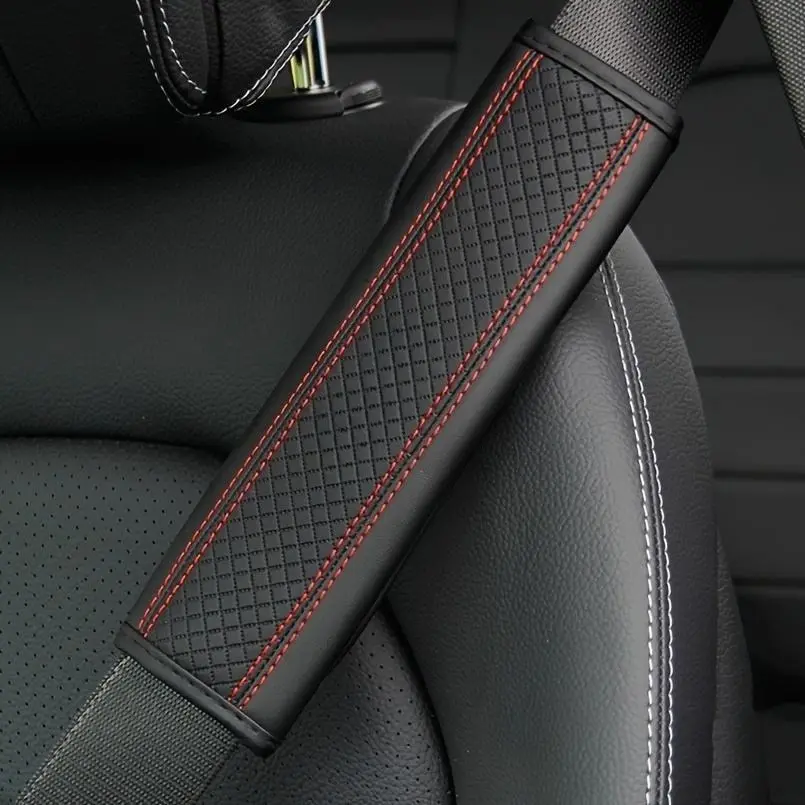 Car Seat Belt Shoulder Pads Set, Leather Universal Safety Belt Cushions, Enhance Comfort and Safety, Car Accessories