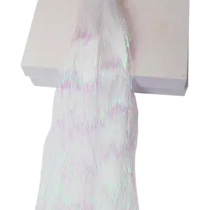 2000 Strands Iridescent Tinsel Icicles for Christmas Tree Xmas Birthday Party Wedding Decorations 19.8 Inch White