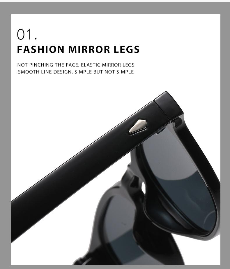 New European and American retro round frame rice nail sunglasses for men, cross-border popular sunglasses, trendy UV resistant sunglasses