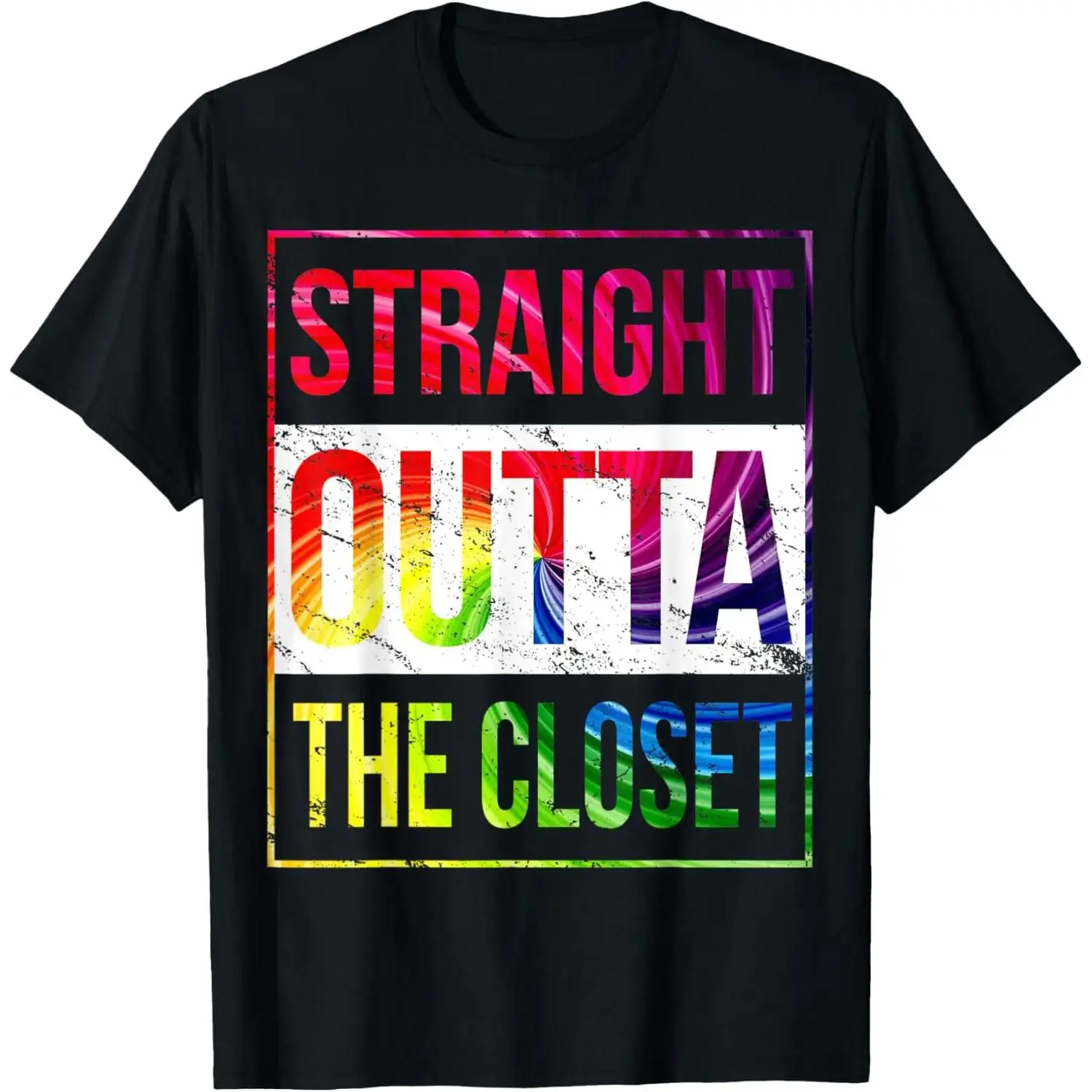 Straight Outta the Closet LGBT Gay Pride TShirt T-Shirt Top Vintage,retro,unisex,graphic,tee casual crewneck,,cotton,funny,comfortable