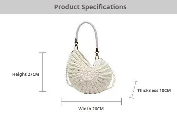 Handwoven Straw Bag For Women, Seashell & Conch Embellished Crossbody Bag, Adjustable Strap, Bohemian Style Handbag, Perfect For Beach Vacations, Summer Travel, Casual Daily Outings, Lightweight Woven Purse With Durable Handcrafted Design