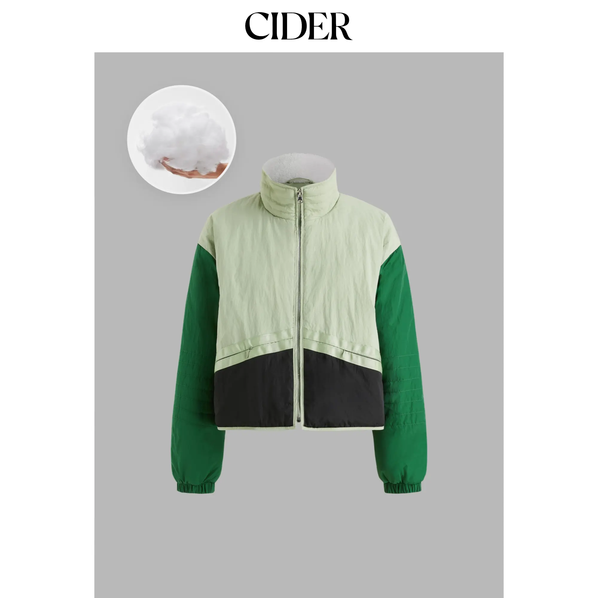 Cider [size 4-8] Stand Collar Solid Pocket Puffer Jacket SummerFinds