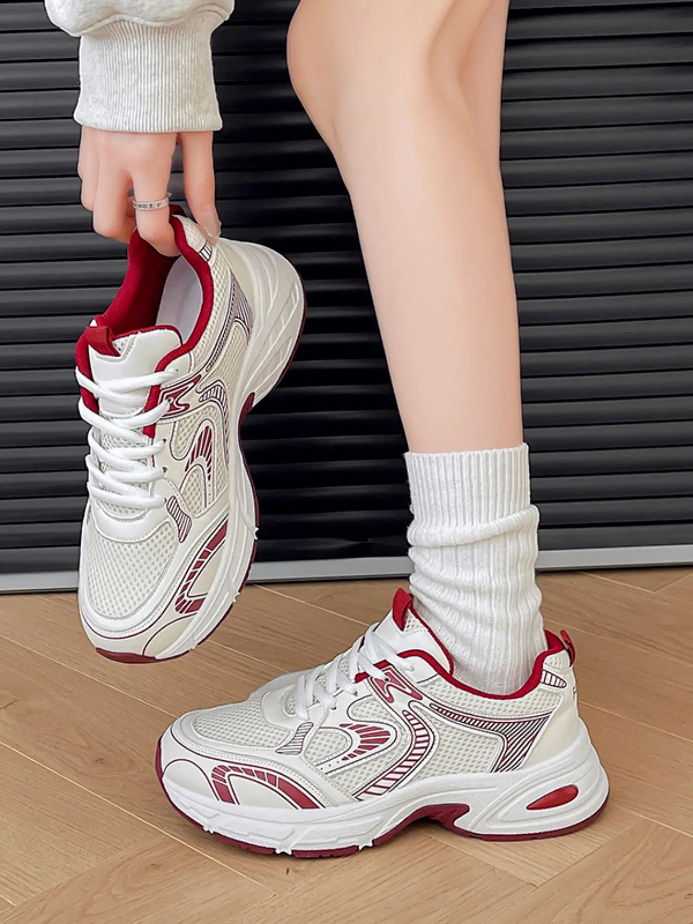 Soft Sole Lightweight Dad Shoes for Women, Thick Heel Casual Sporty Sneakers, Versatile Slimming Travel Shoes, Spring & Fall, Soft Soled Sneakers