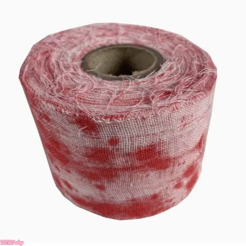 [HalloweenTok]Bloody Gauze Handprint Hanging Ornaments, Scary Halloween Decor Props, Realistic Blood Bandage Decorations for Haunted House Layout, Horror Themed Party Cosplay Scene Decor