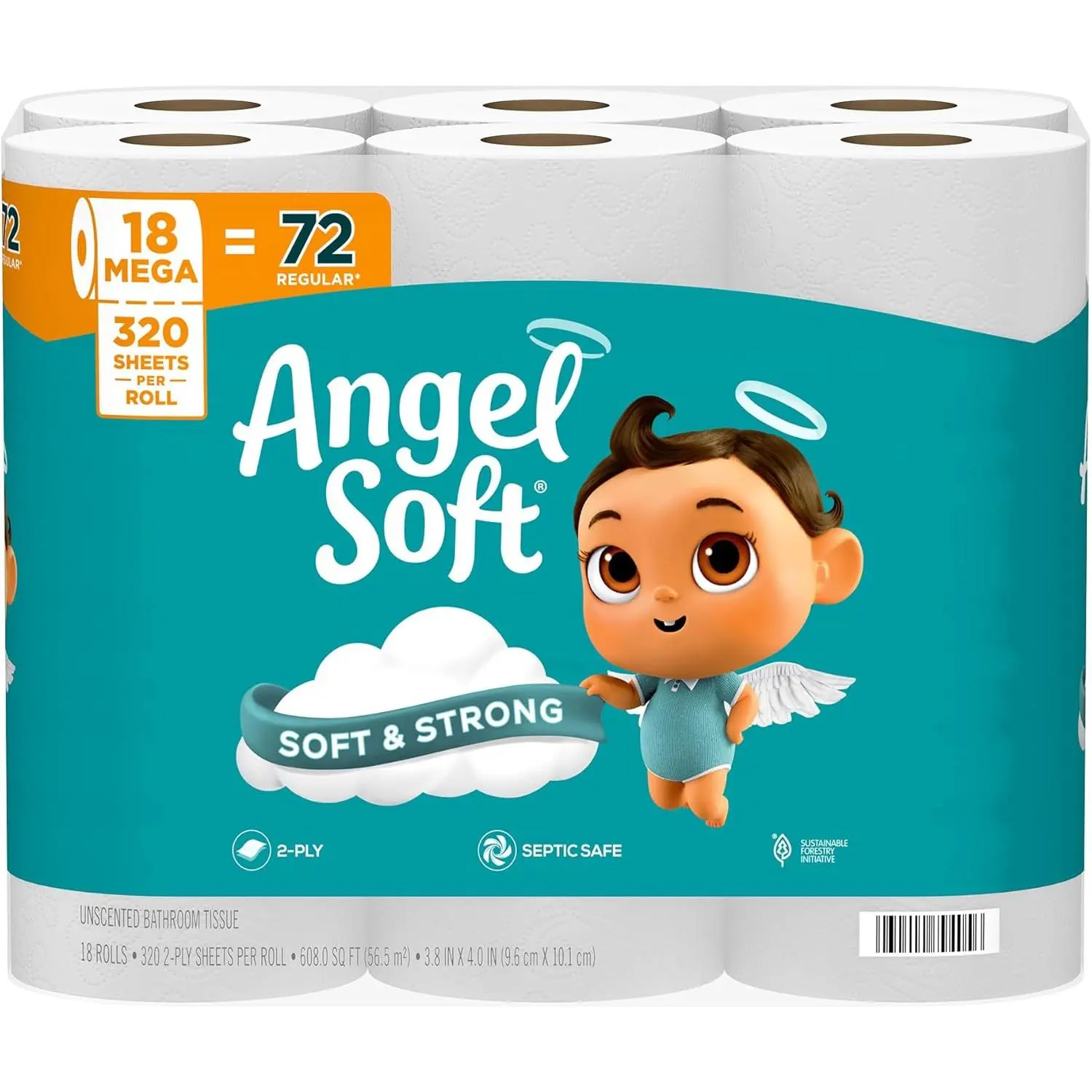 Paper, 18 Mega Rolls = 72 Regular Rolls, Soft and Tissue