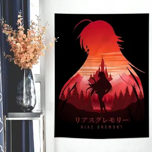 High School DxD Anime Flag Tapestry, Ecchi Sci-Fi Manga Wall Banner, Otaku Man Cave Dorm Decor Aesthetic, Boys Bedroom Rental House Art Hanging