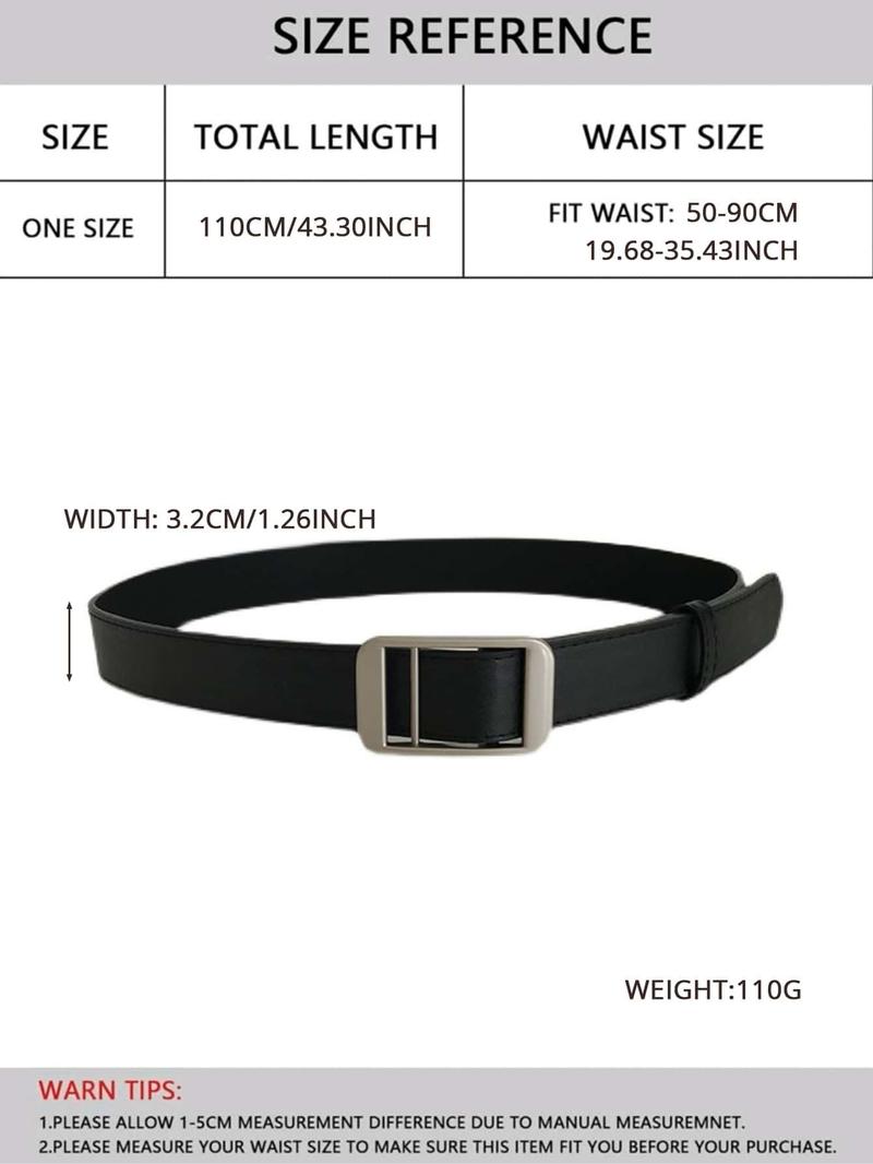 Unisex Business Solid Color PU Buckle Belt, Fashion Zinc Alloy Belt For Dress & Jeans, Daily All-match Clothing Decoration, Casual Business Belt Unisex Business Solid Color PU Buckle Belt, Fashion Zinc Alloy Belt For Dress & Jeans, Daily All-match Clothing Decoration, Casual Business Belt