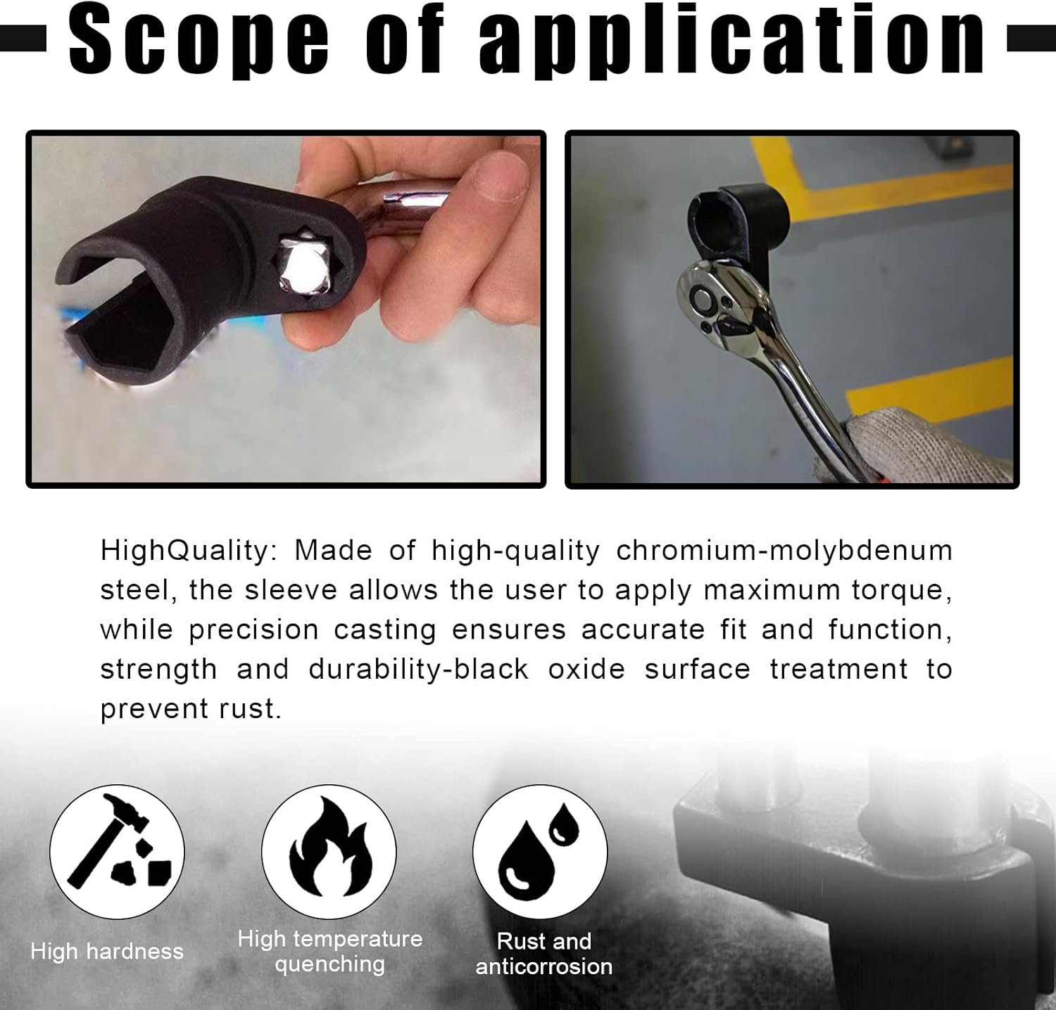Offset Oxygen Sensor Socket, 3/8-Inch Drive, 7/8-Inch (22mm), Wire Gate Accesses Sensor from Side, Preventing Damage to Wires, Universal for Most Cars
