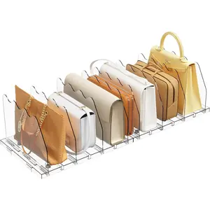 Adjustable Shelf Divider for Closet, Clear Acrylic Purse Organizers Handbag Separators Storage Organizer for Bookshelf, Suitable for Bedroom Office