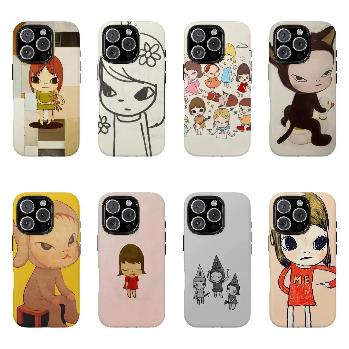 Yoshitomo Nara Art Durable Rubber Phone Case - Aesthetic Japan Protection Accessory Compatible with iPhone 5,6,7,8,X,11,12,13,14,15; Check Available Sizes, Accessories