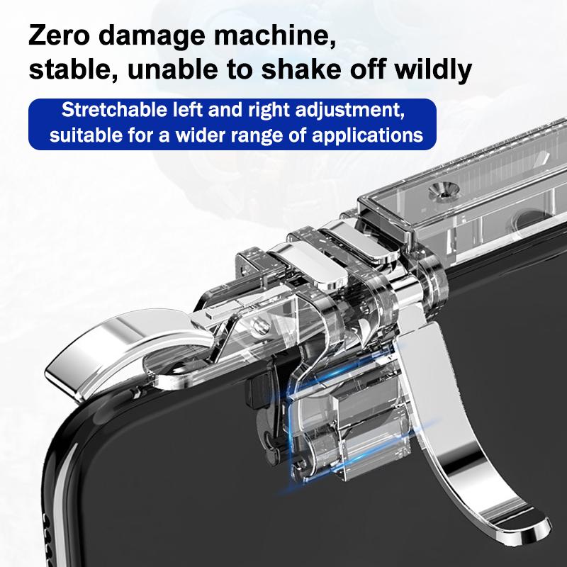 Mobile Phone 6 Fingers Game Trigger Handle for IPhone Android PUBG Aim Shooting Alloy Key Button Gamepad Joystick Controller phone trigger