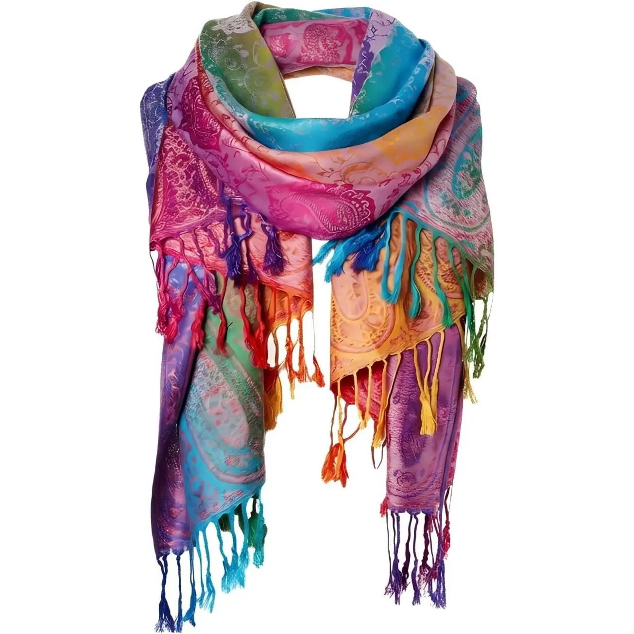 Fashion Women's Silk Scarf Luxury Satin Shawl Wraps