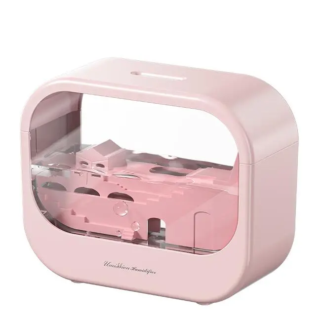Transparent Micro Landscape Water Drop Mist Aroma Diffuser & Humidifier with Ambient Light for Bedroom, Home Desktop Use, Diffusers