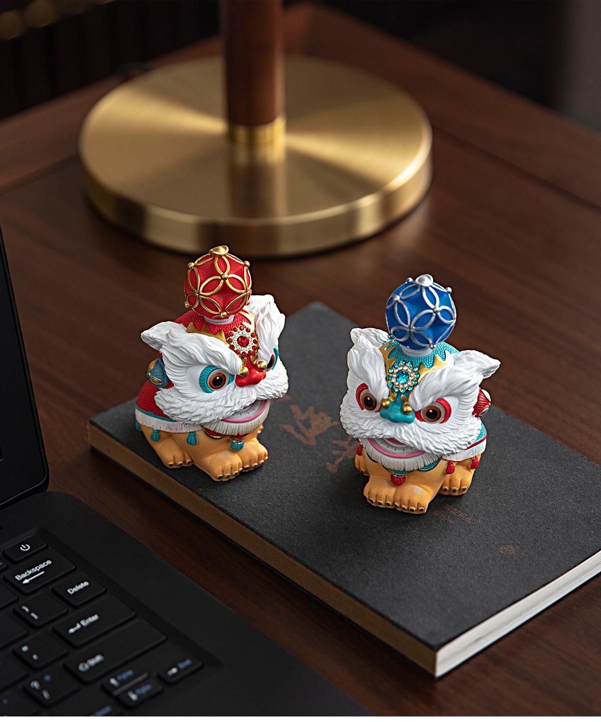 Creative Oriental Lion Ornament Unique Desktop Decoration Decorative Item Craft Birthday Gift Party Favor Personal Collection Ornament