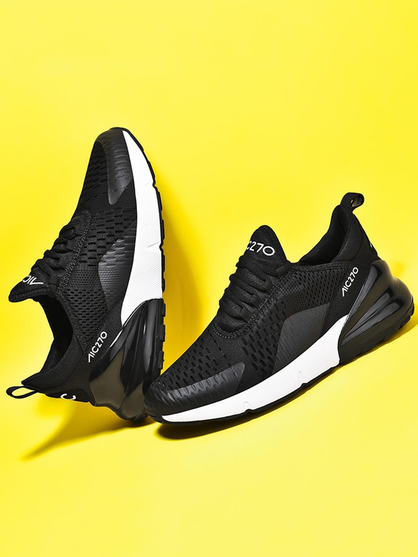 Men's 270 Air Cushion Running Sneakers, Breathable Mesh Upper, Shock-Absorbing Sole, Athletic Gym Shoes for American Athletes & Sneakerheads