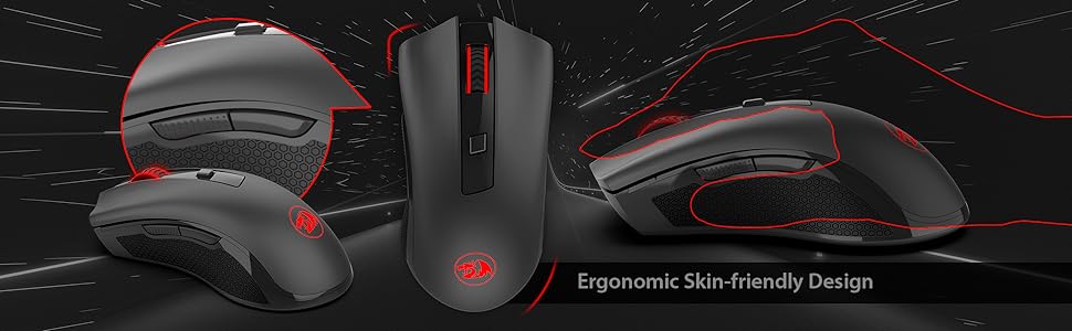 Redragon M652 Optical 2.4G Wireless Mouse with USB Receiver, Portable Gaming & Office Mice, 5 Adjustable DPI Levels, 6 Buttons for Desktop, MacBook, Notebook, PC, Laptop, Computer