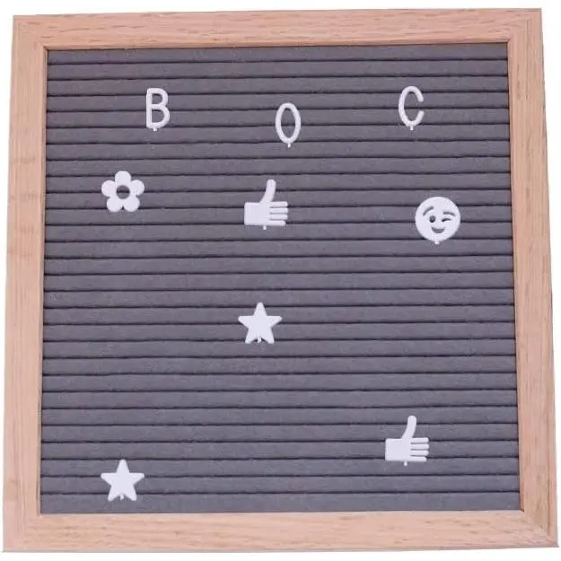 Felt Board Felt Letter Board, 10 x 10 inch Message Board  Board Letter Board Sign Bulletin Board Letters,  Announcements  Announcement Sign, Valentines Day Gifts for Her Letterboard (Gray)
